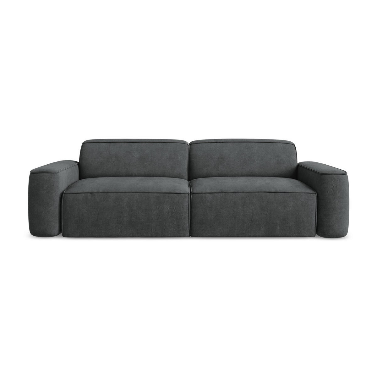 4-SITZER-SOFA Chenille Stoff Grau - Dunkelgrau/Schwarz, Holzwerkstoff/Kunststoff (244/70/102cm) - LaMiaSofa