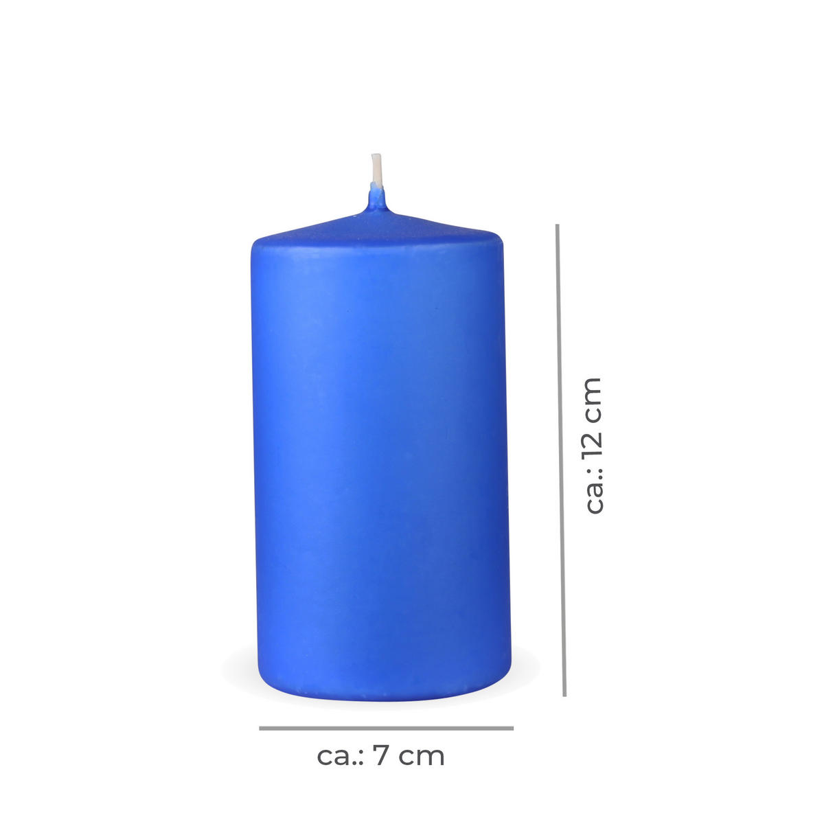 STUMPENKERZEN "Dunkelblau", Größe Ø7cm x Höhe: 12 cm - Dunkelblau, Naturmaterialien (7/12cm) - HS Candle