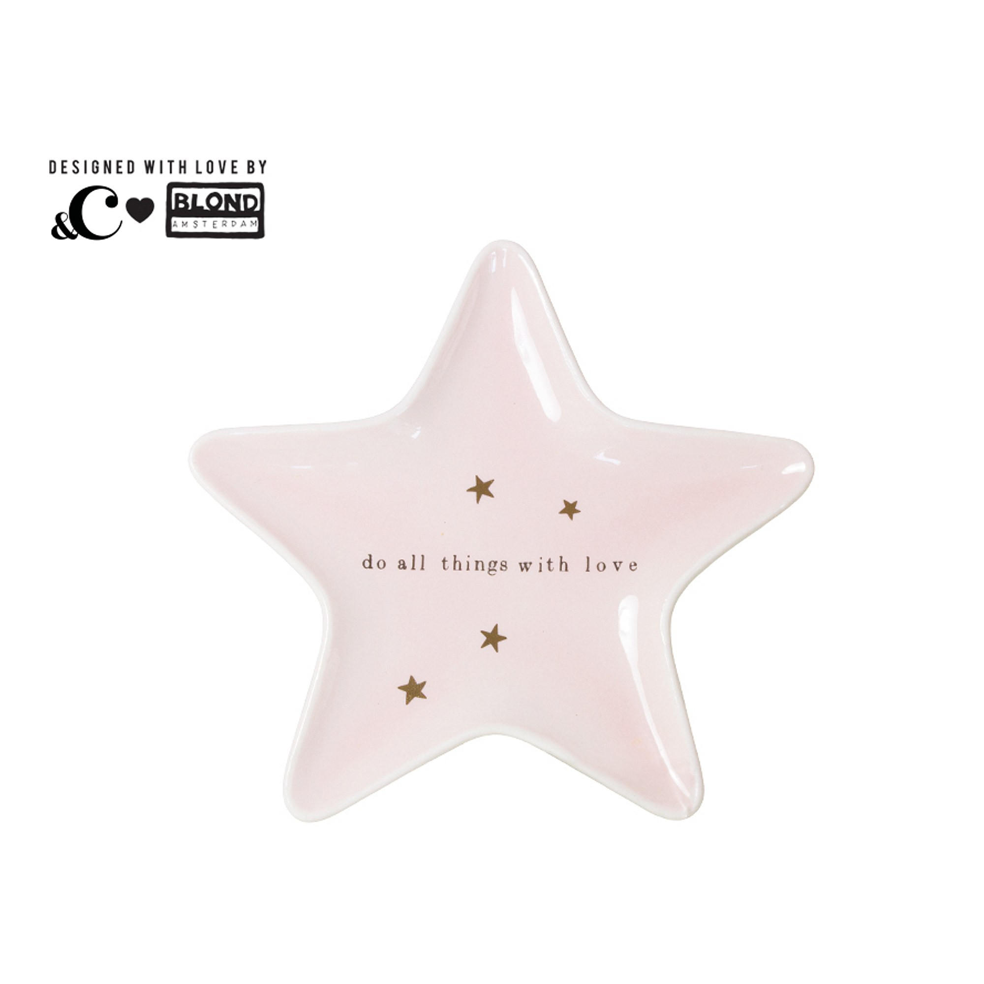 TELLER Tu alles mit Liebe in Rosa - 15cm - Pink, Keramik (0.1/0.1/0.1cm) - Blond Amsterdam