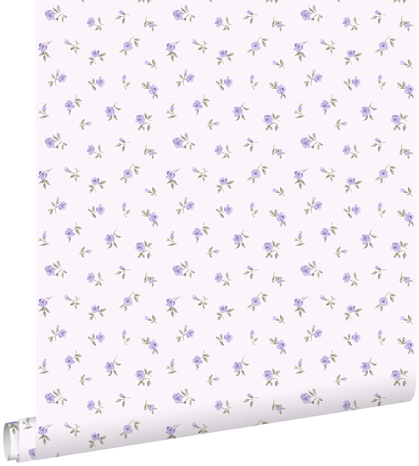 TAPETE kleine Röschen 53 cm x 10.05 m - Lila, Papier (53/0.1cm) - ESTAhome