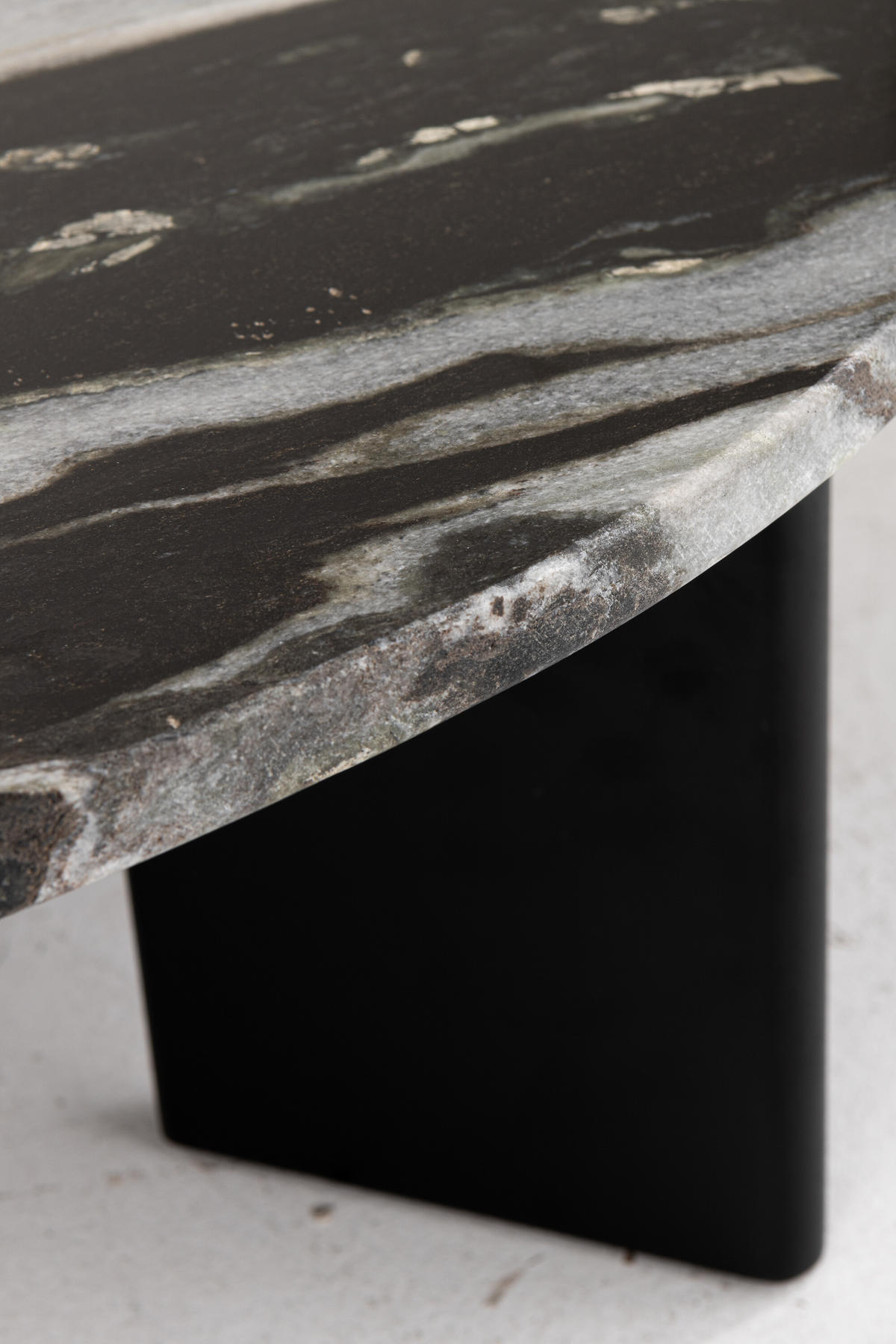 COUCHTISCH MATHILDE MARMOR Schwarz - Schwarz/Weiß, Stein (90/90/30cm) - J-Line