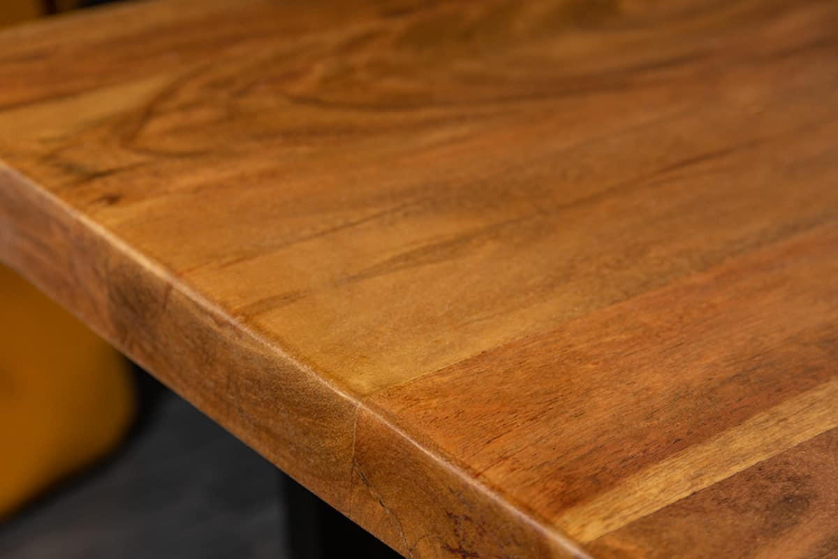 COUCHTISCH MAMMUT Akazie kufen Natur|Schwarz 110cm - Schwarz/Braun, Holz/Metall (60/110/40cm) - riess-ambiente