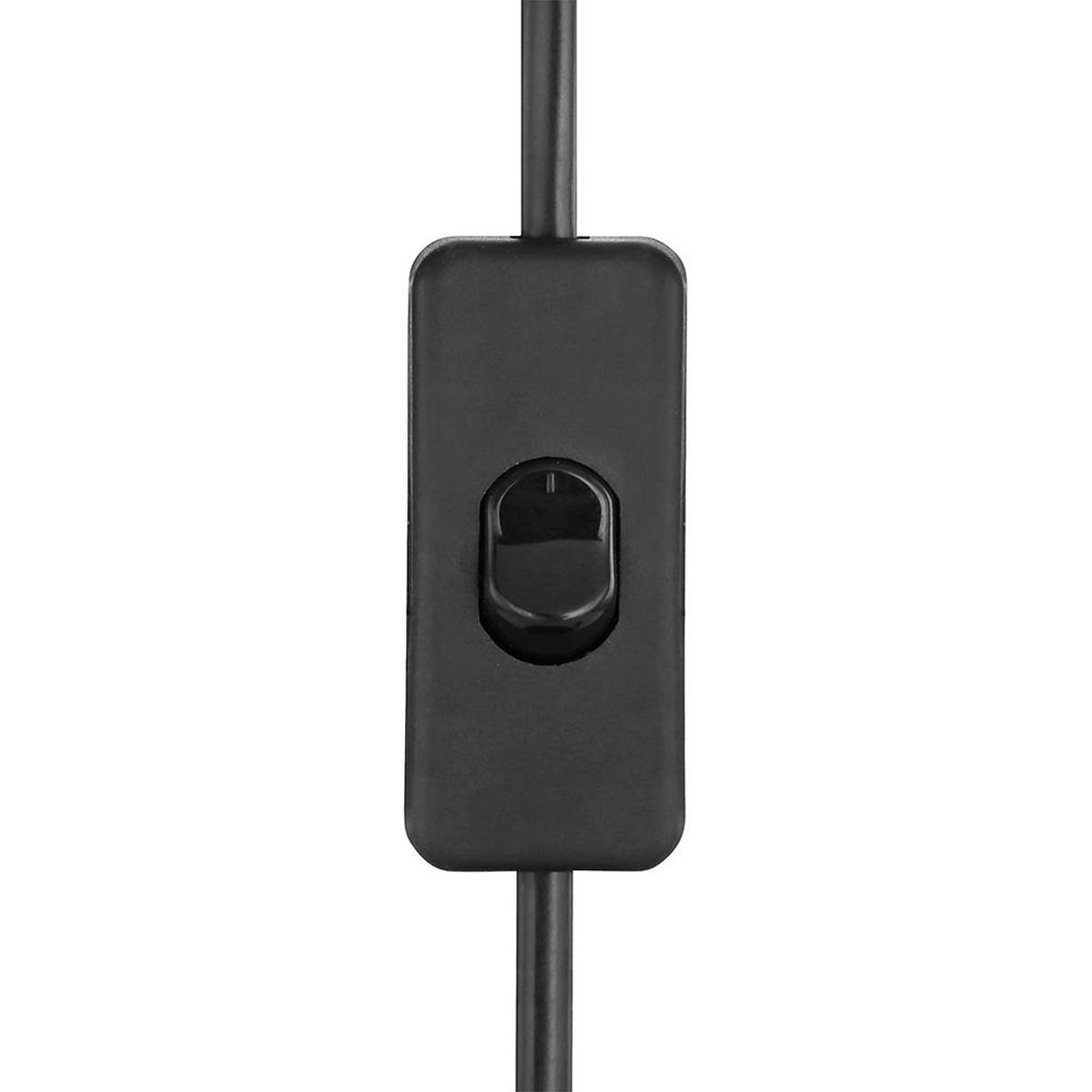 TISCHLEUCHTE Metall Schwarz Matt Gold - Schwarz, Holz (34/18/55cm) - Globo Lighting