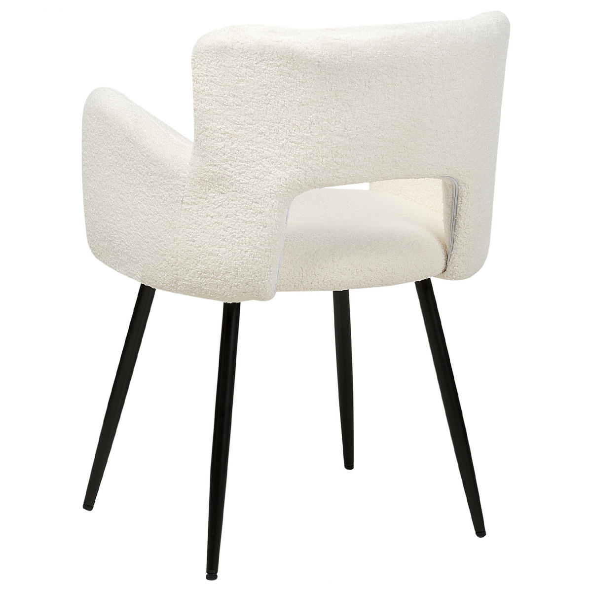 ESSZIMMERSTUHL 2er-Set Samtstoff Weiß Sanilac - Weiß, Textil/Metall (52/75/44cm) - Beliani