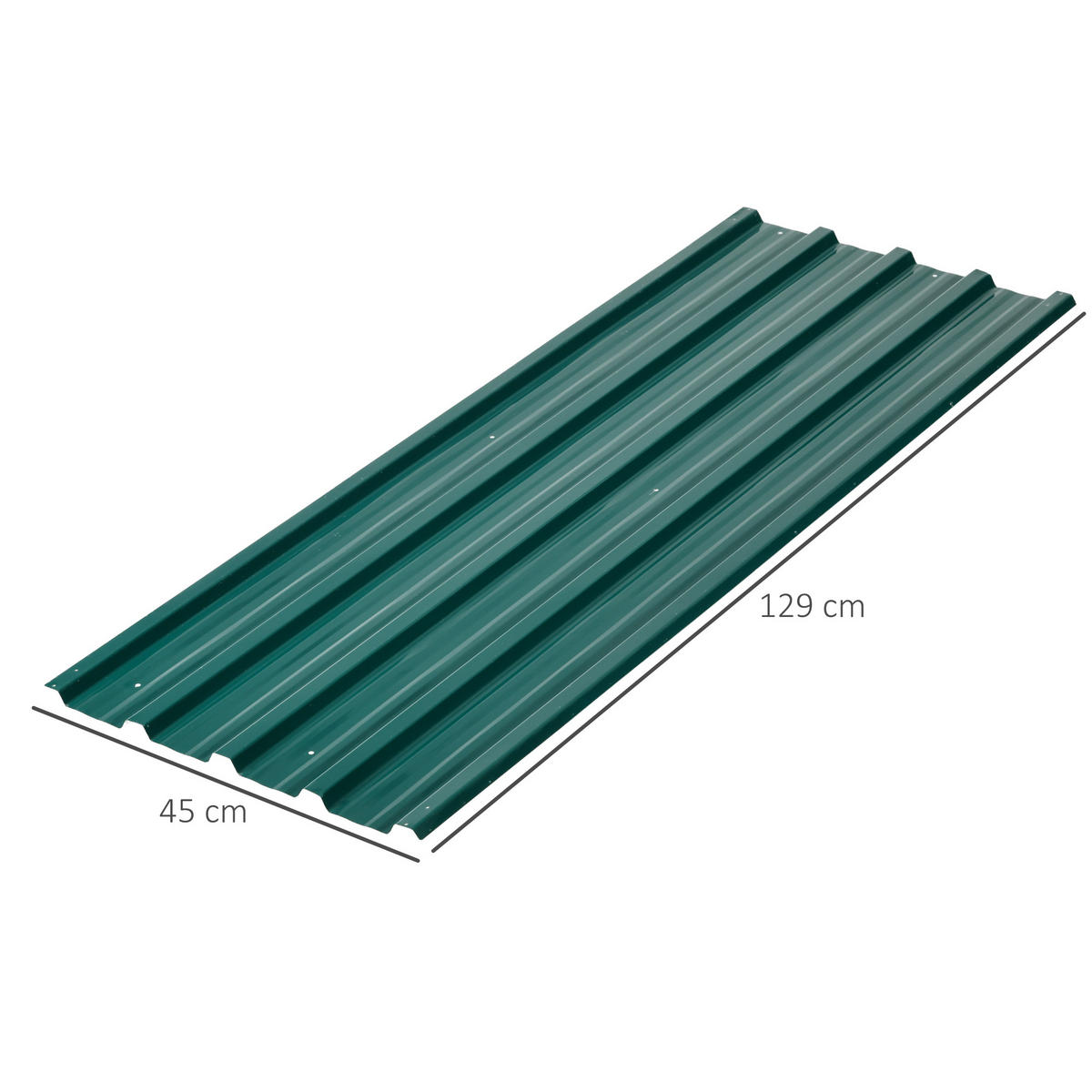 GERÄTEHAUS Grün wasserdicht verzinkter Stahl 129/45/0.03 cm 12er-Set - Grün, Metall (129/45cm) - PANGIVO