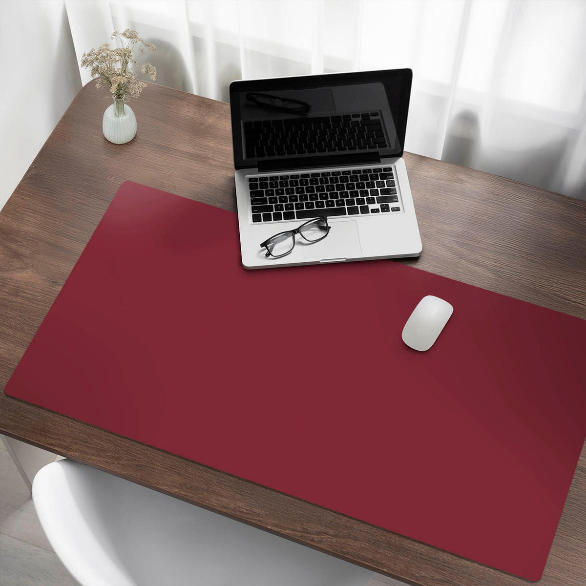 SCHREIBTISCHUNTERLAGE 120x60 cm Bordeaux - Weinrot, Kunststoff (1.6/120/60cm) - Wallfluent