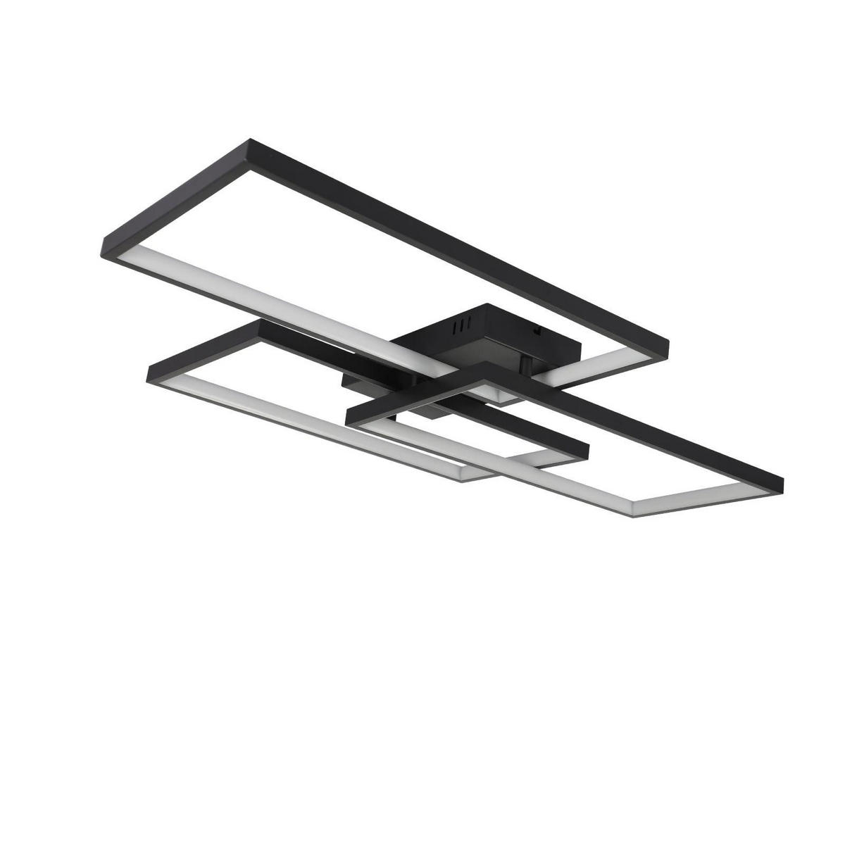 LED-DECKENLEUCHTE Lia 80/54/8 cm - Schwarz, Metall (80/53.5/8cm) - ZMH