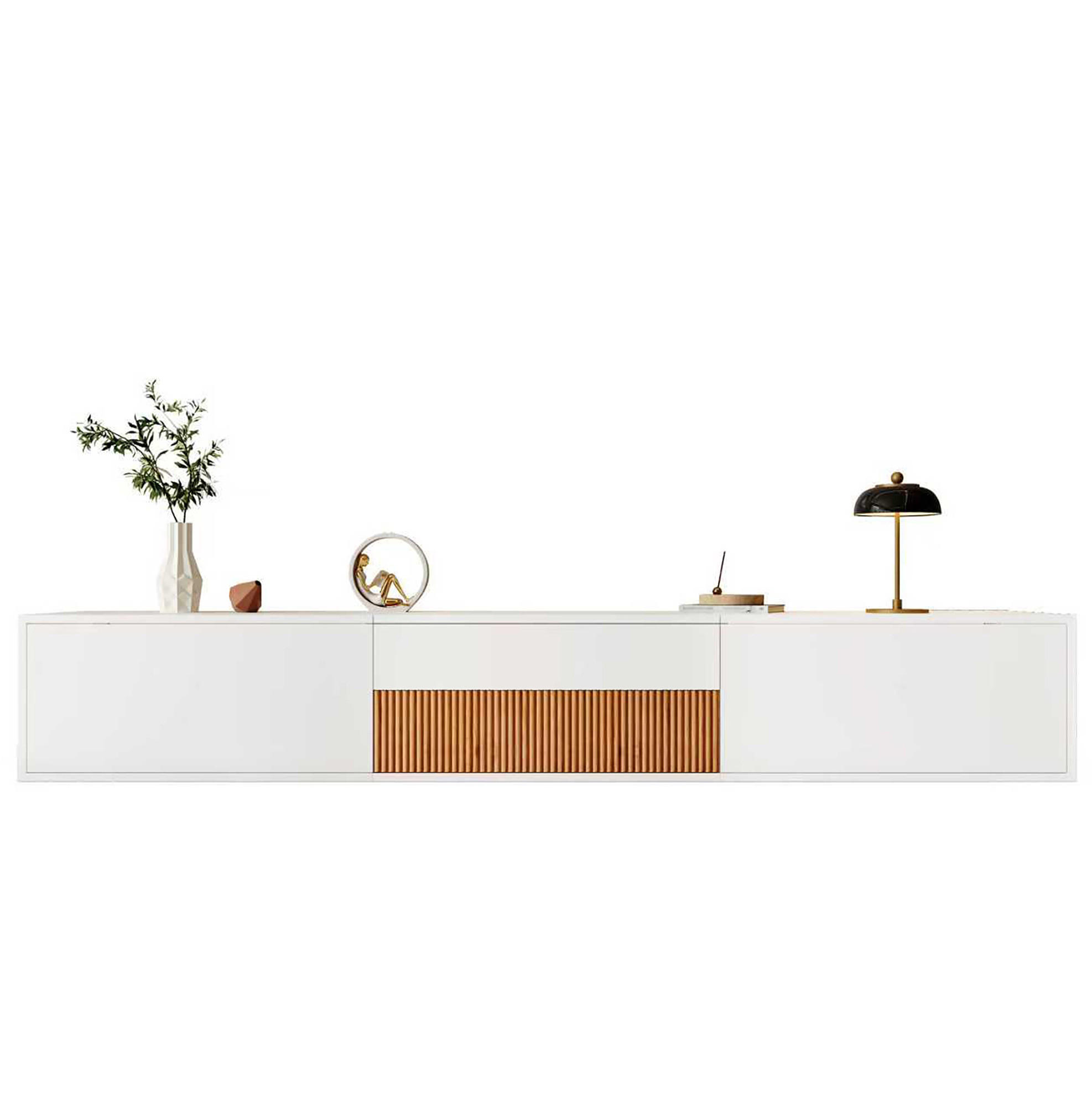 TV-LOWBOARD 180/34/30 cm Weiß aus Spanplatte mit Projektorablage - Weiß, Holzwerkstoff (34/30/180cm) - OKWISH