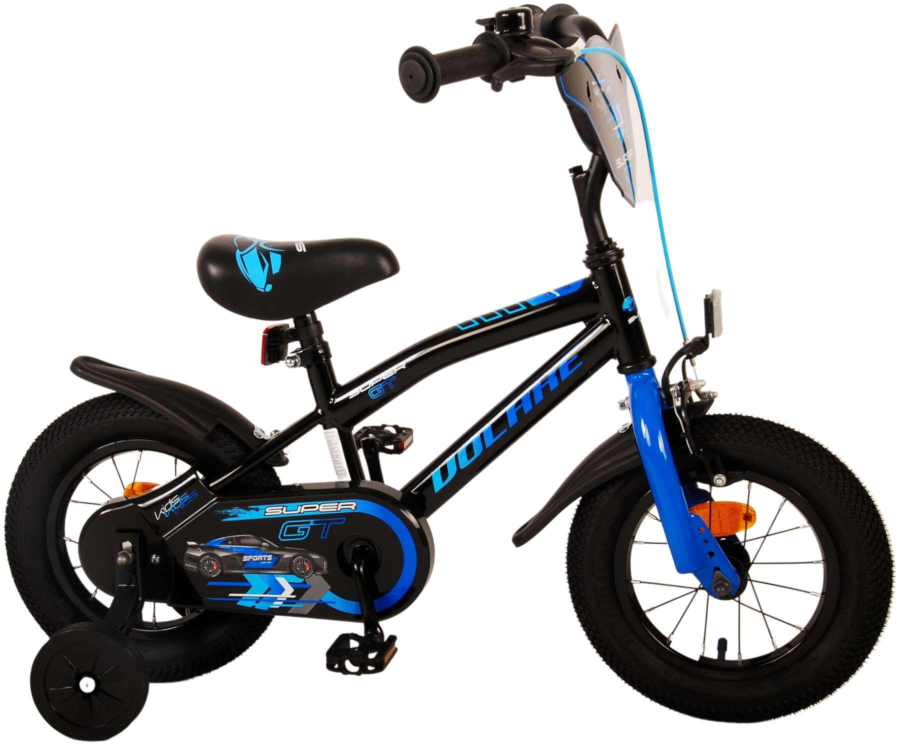 KINDERFAHRRAD Super GT - Jungen - 12 Zoll - Rücktritt + Handbremse - Blau - Blau/Schwarz, Metall (42cm) - TPFSports