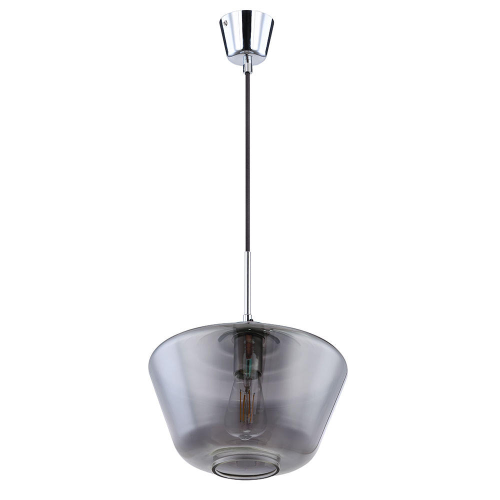 PENDELLEUCHTE Glas Grau Chrom - Grau, Glas (30/30/120cm) - Globo Lighting