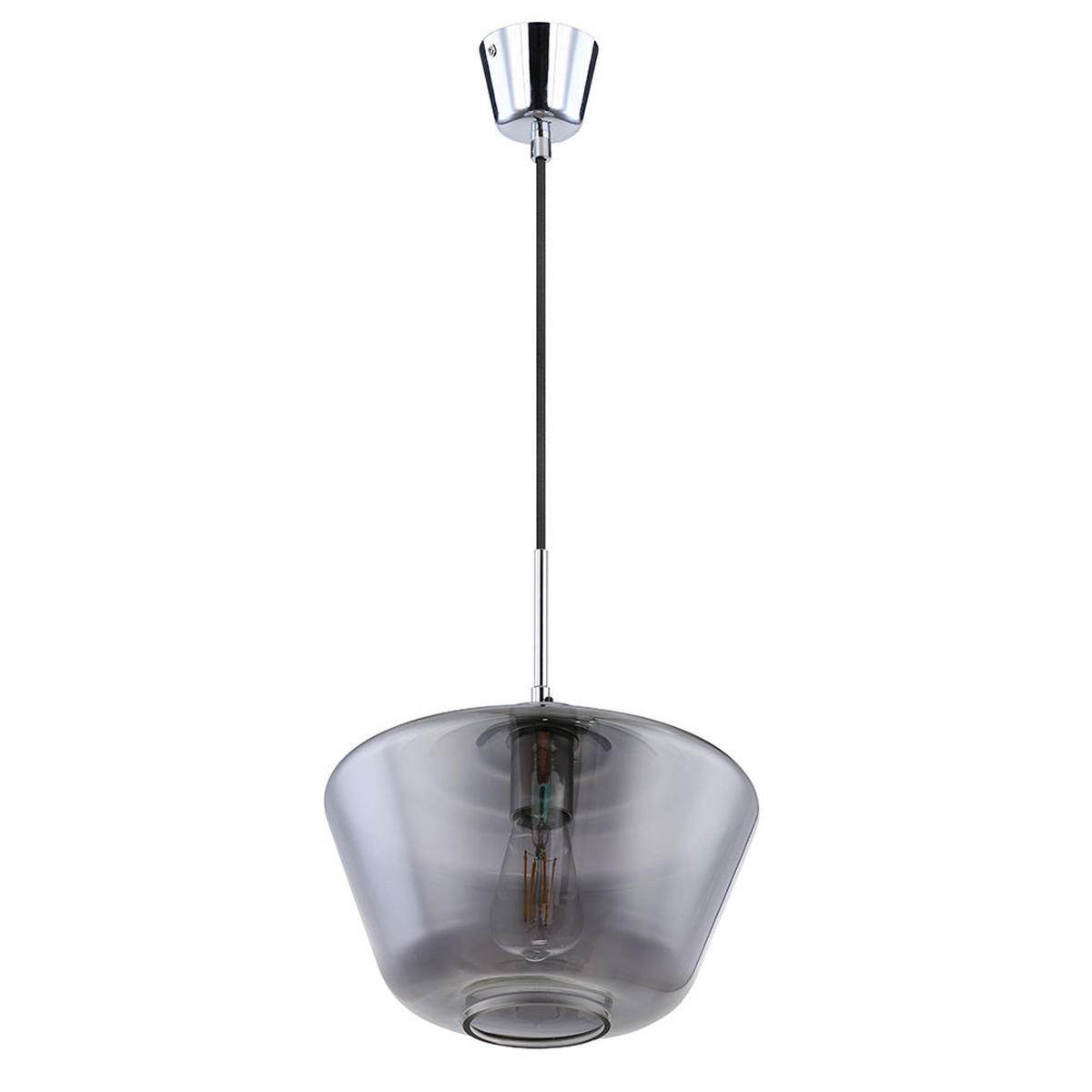 PENDELLEUCHTE Glas Grau Chrom - Grau, Glas (30/30/120cm) - Globo Lighting