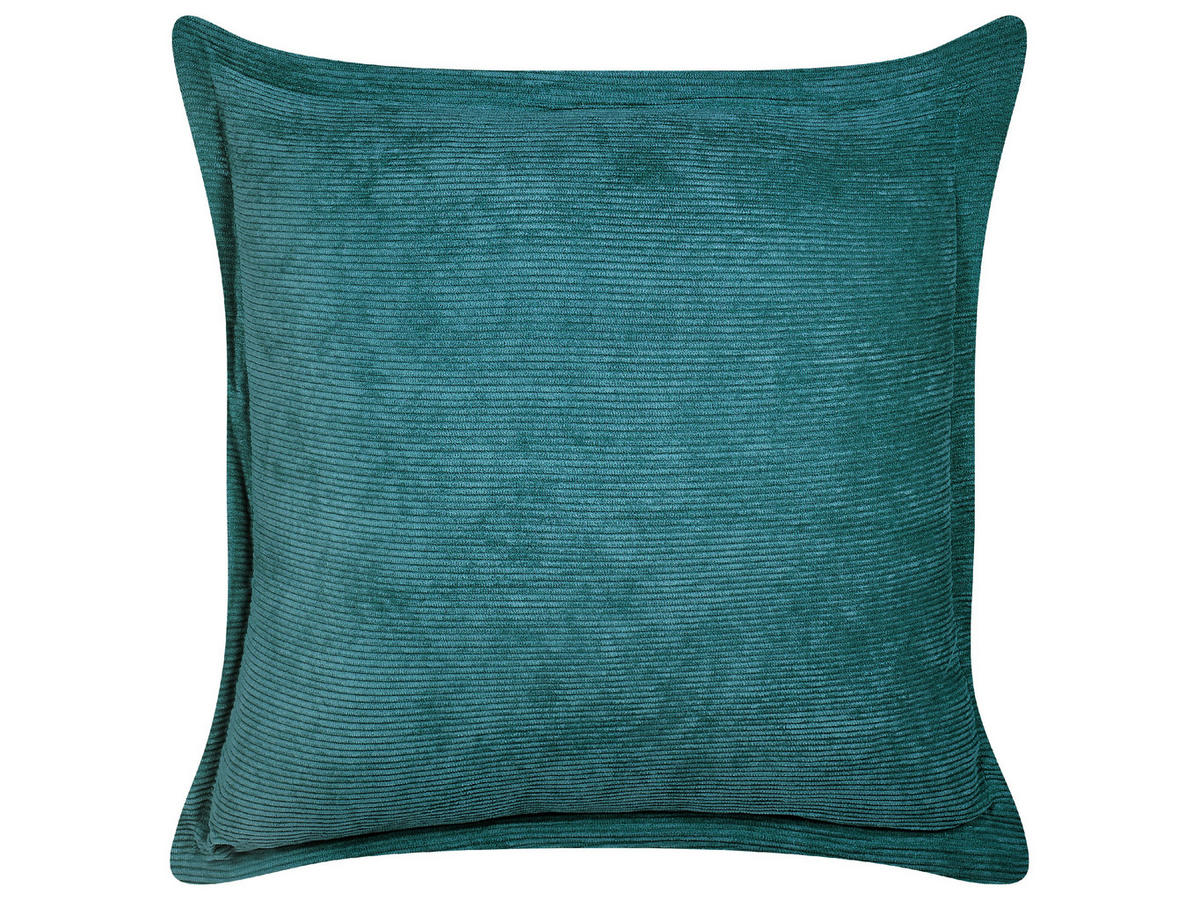 DEKOKISSEN CORD 2er-Set Blaugrün 43/43 cm Zinnia - Türkis, Textil (43/43cm) - Beliani