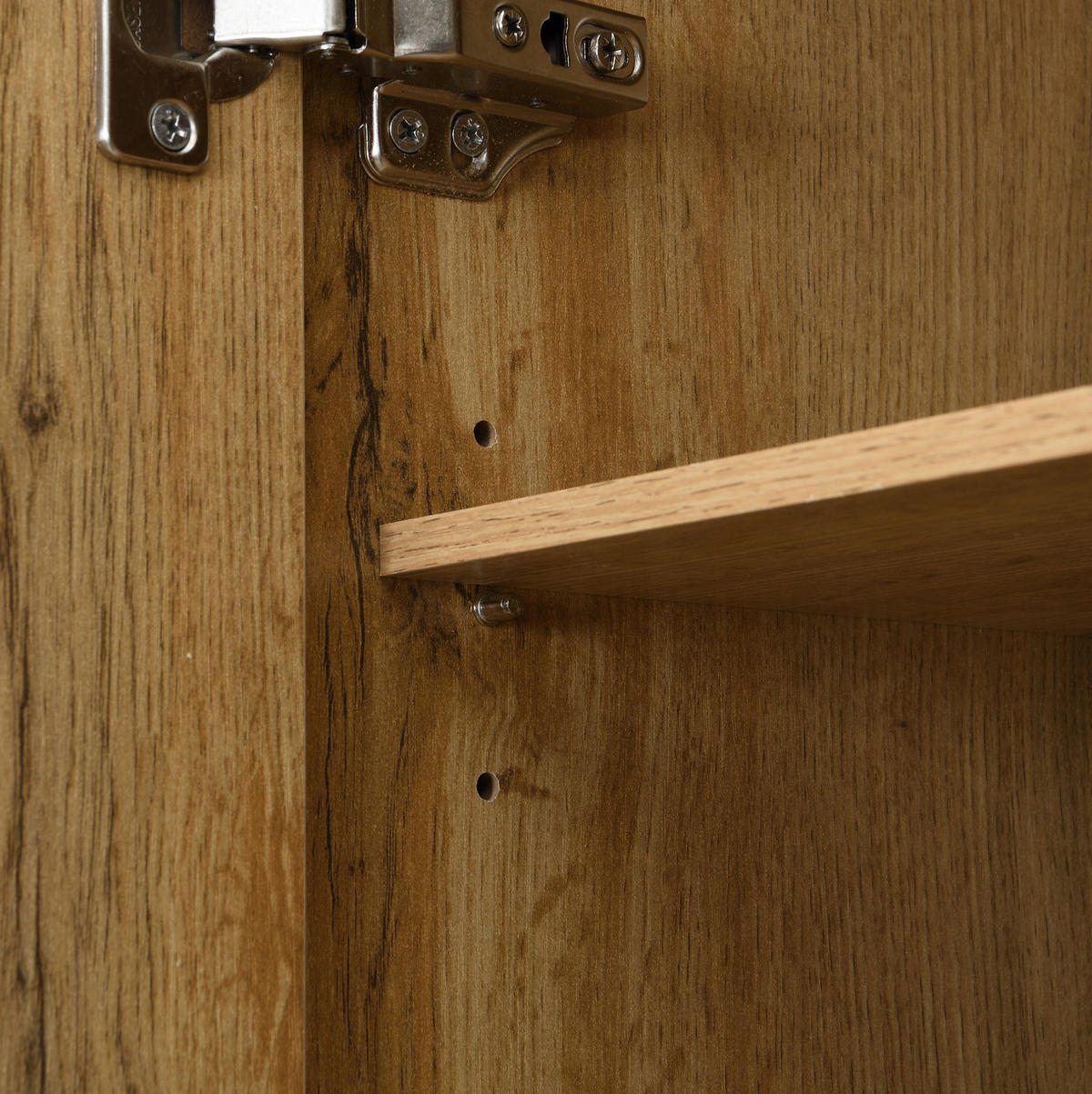 SCHUHSCHRANK aus MDF 98,5x38x191cm in Natur mit Spiegel - Naturfarben, Holzwerkstoff (98.5/191/38cm) - Modfu