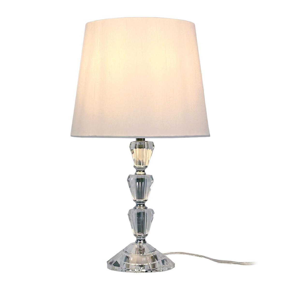 TISCHLAMPE - Weiß, Glas/Textil (23/23/40.5cm) - Relaxdays