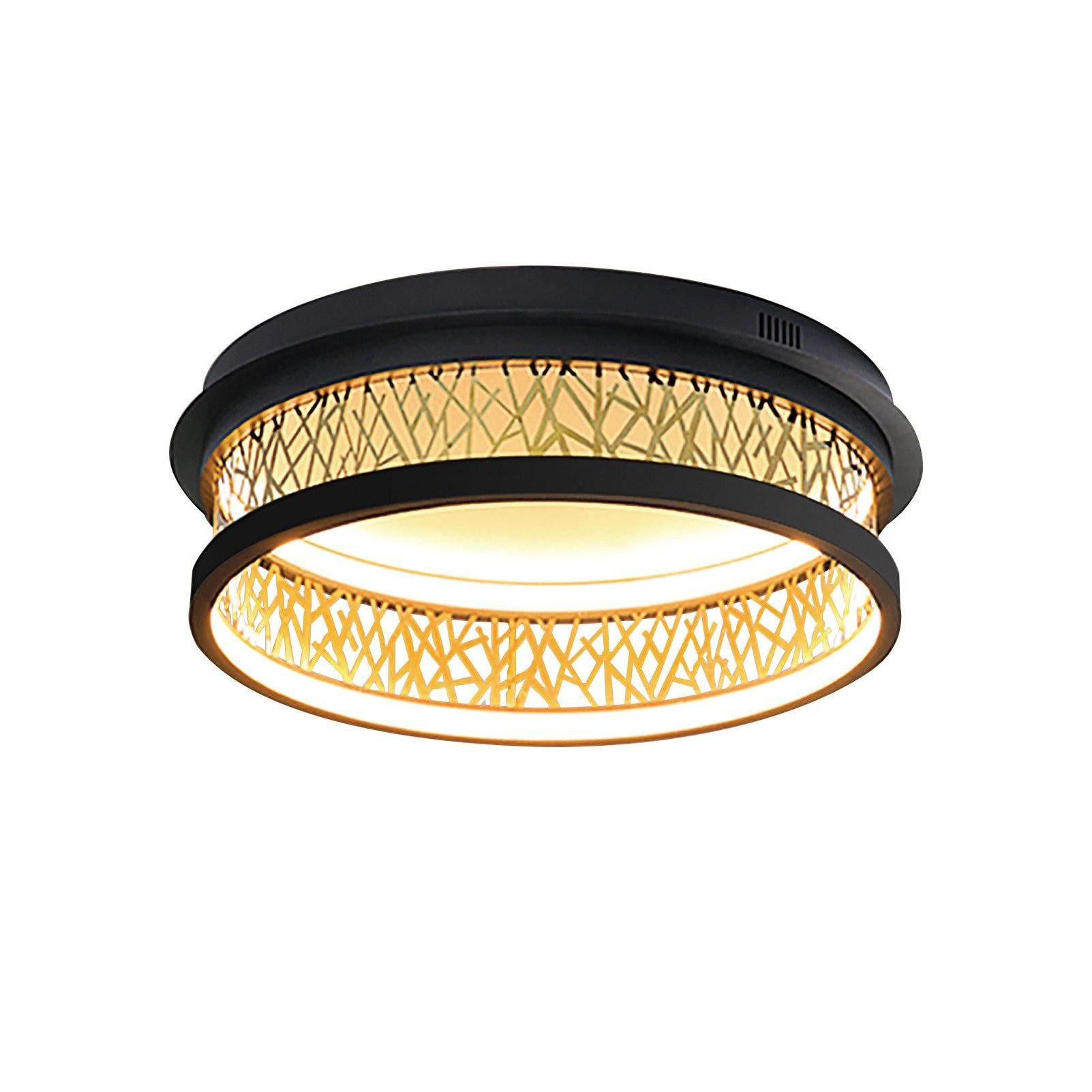 LED-DECKENLEUCHTE Vogelnest 45.5 cm - Schwarz, Metall (45.5/45.5/13cm) - Nettlife