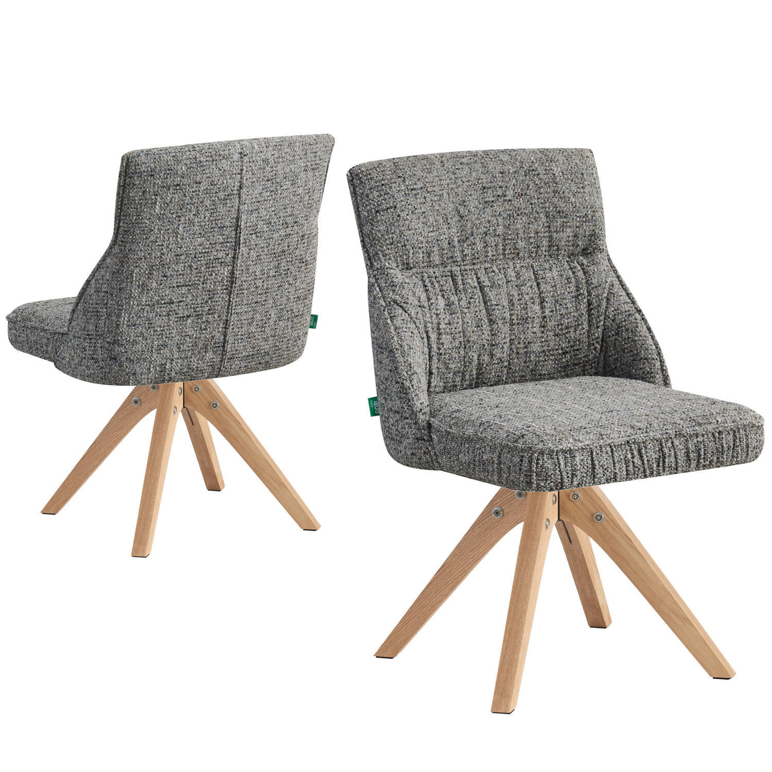 ESSZIMMERSTUHL TALINA 2er-Set - Dunkelgrau, Holz/Textil (49/84/62cm) - DUBI Möbel