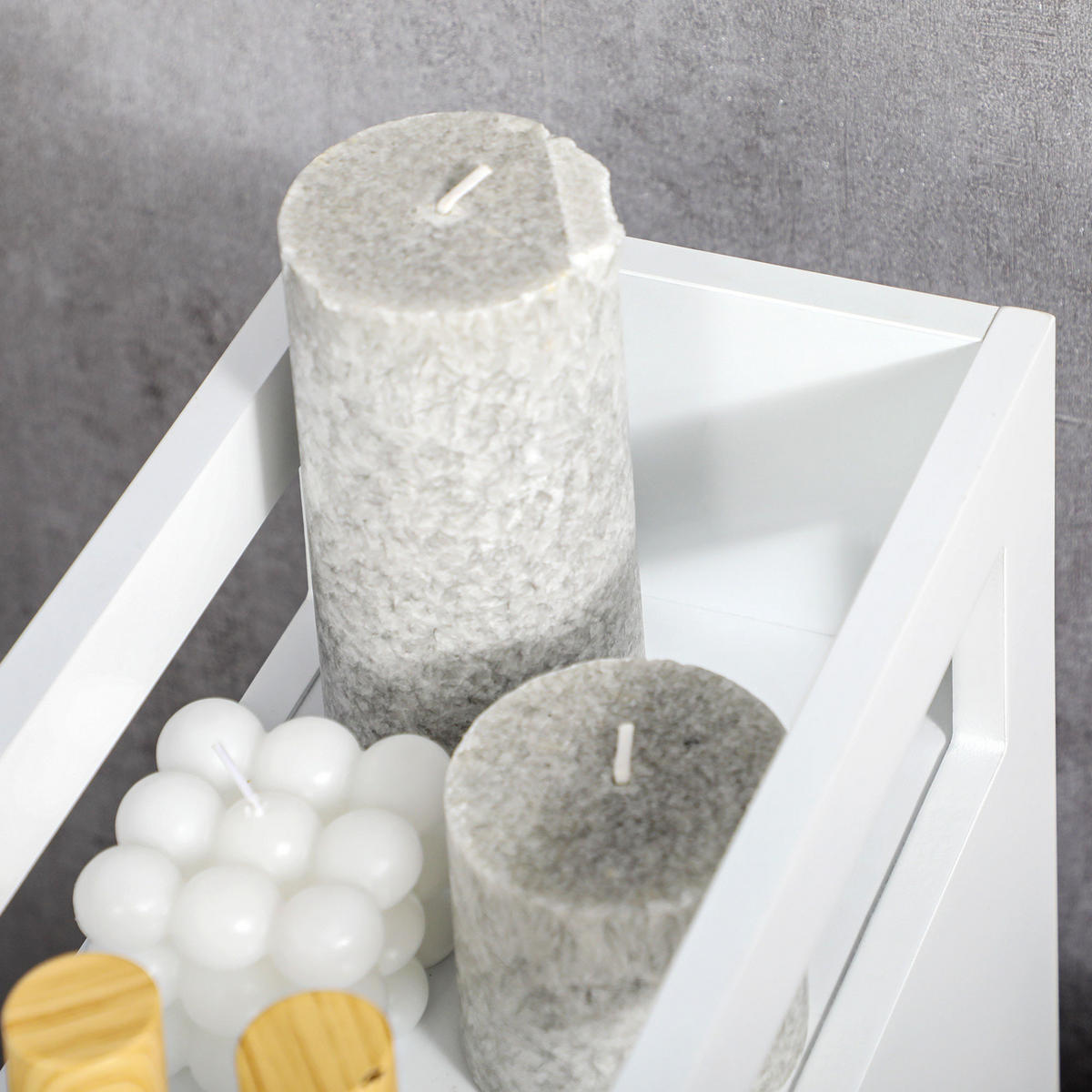 BADEZIMMERSCHRANK mit Rollen, Nischenschrank mit 2 Schubladen, offenem Fach - Schwarz/Weiß, Holz/Holzwerkstoff (49.5/66/16cm) - HOMCOM