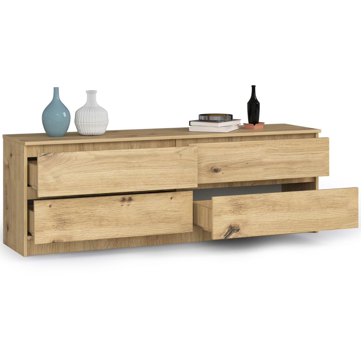 KOMMODE Eiche Artisan 160x40x55 cm - Eiche Artisan, Holzwerkstoff (160/55/40cm) - Akord