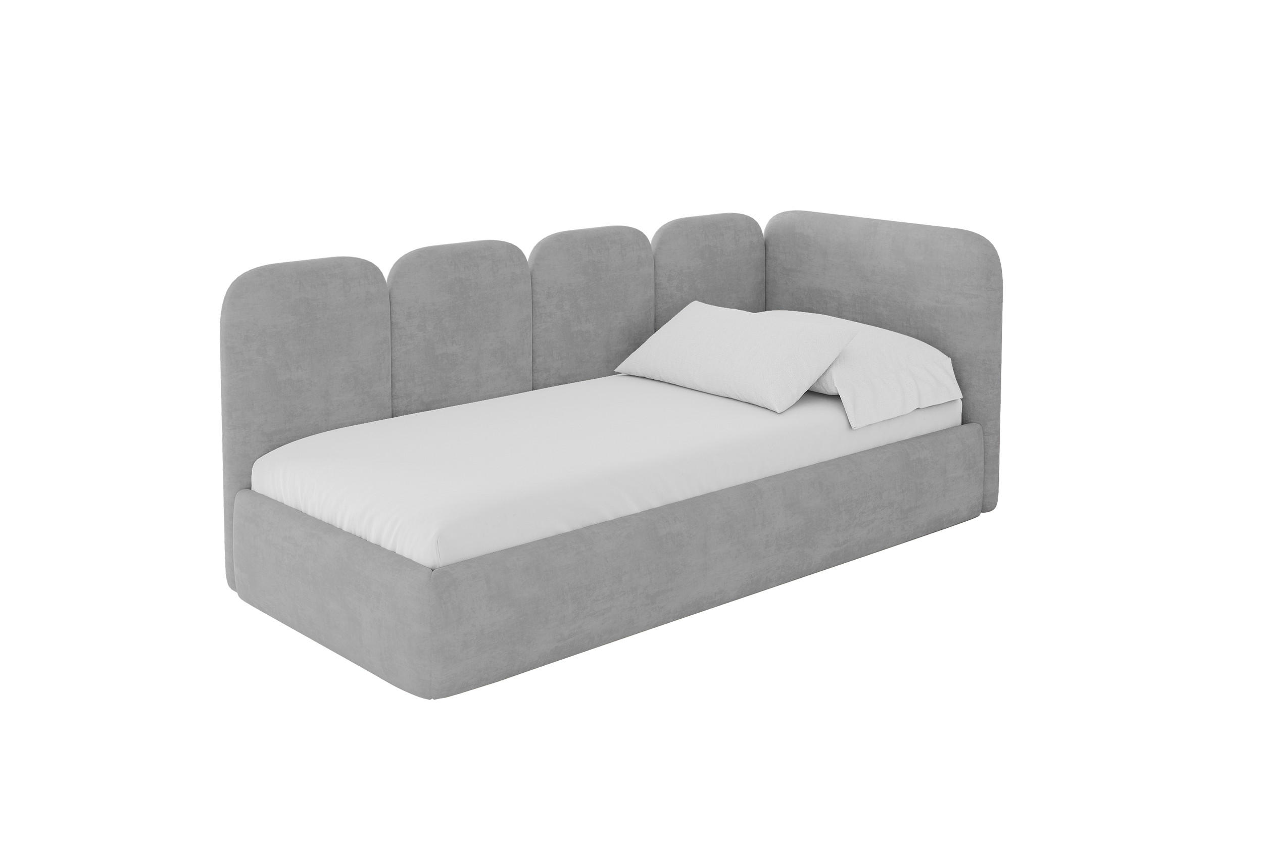 ALTDECOR JEDNOLŮŽKOVÁ POSTEL pro mládež s úložným prostorem a matrací H3/H4, vlevo - VELY 80x200 šedá