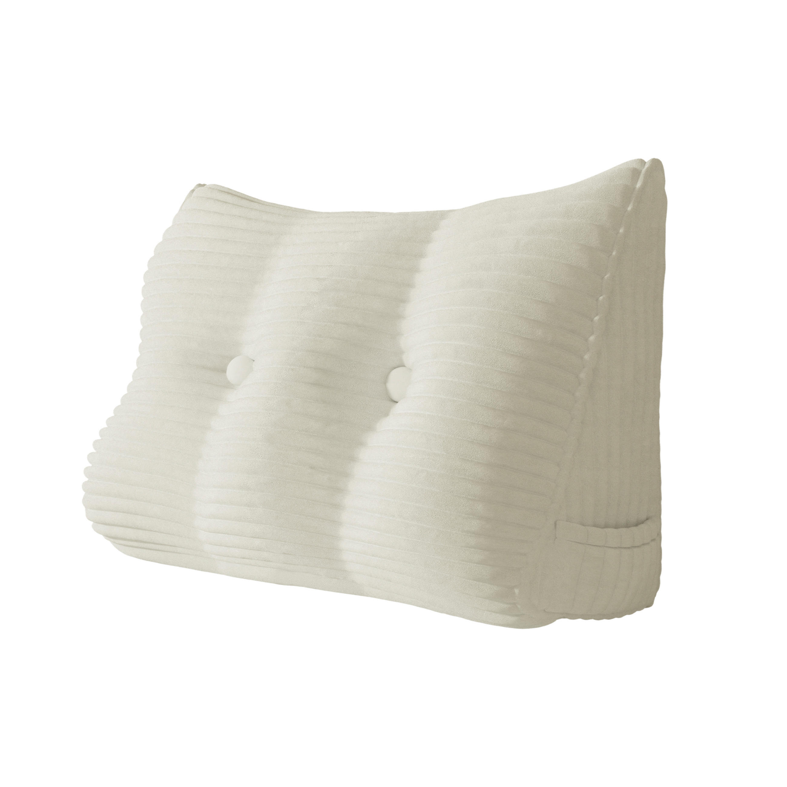 RÜCKENKISSEN für Bett Kord Weiß 60 cm - Weiß, Textil (50/60cm) - Vercart