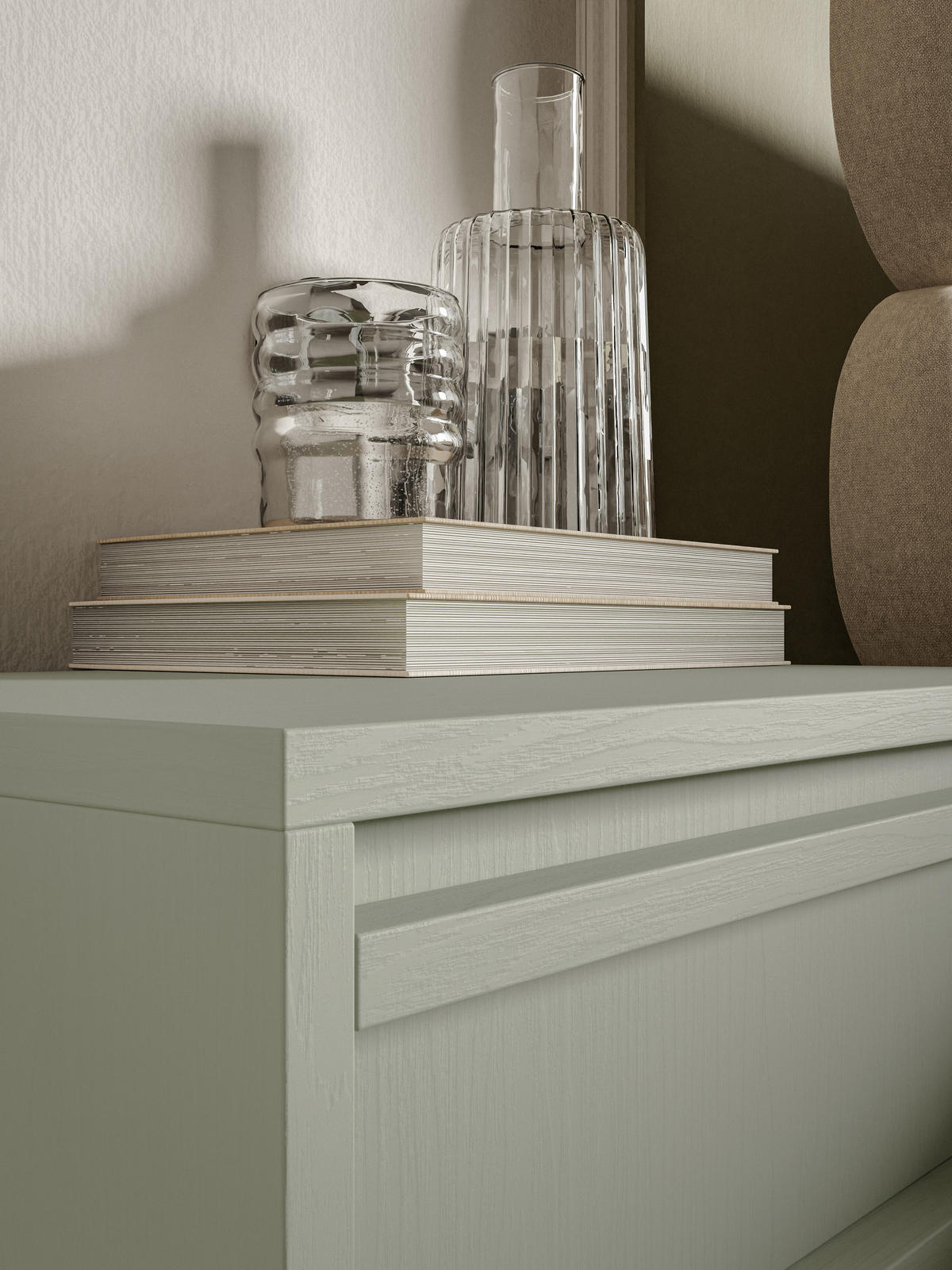 NACHTSCHRANK Evo Salbeigrün mit Metallgestell 50 cm - Salbeigrün/Schwarz, Holzwerkstoff/Metall (50/44/34cm) - Selsey