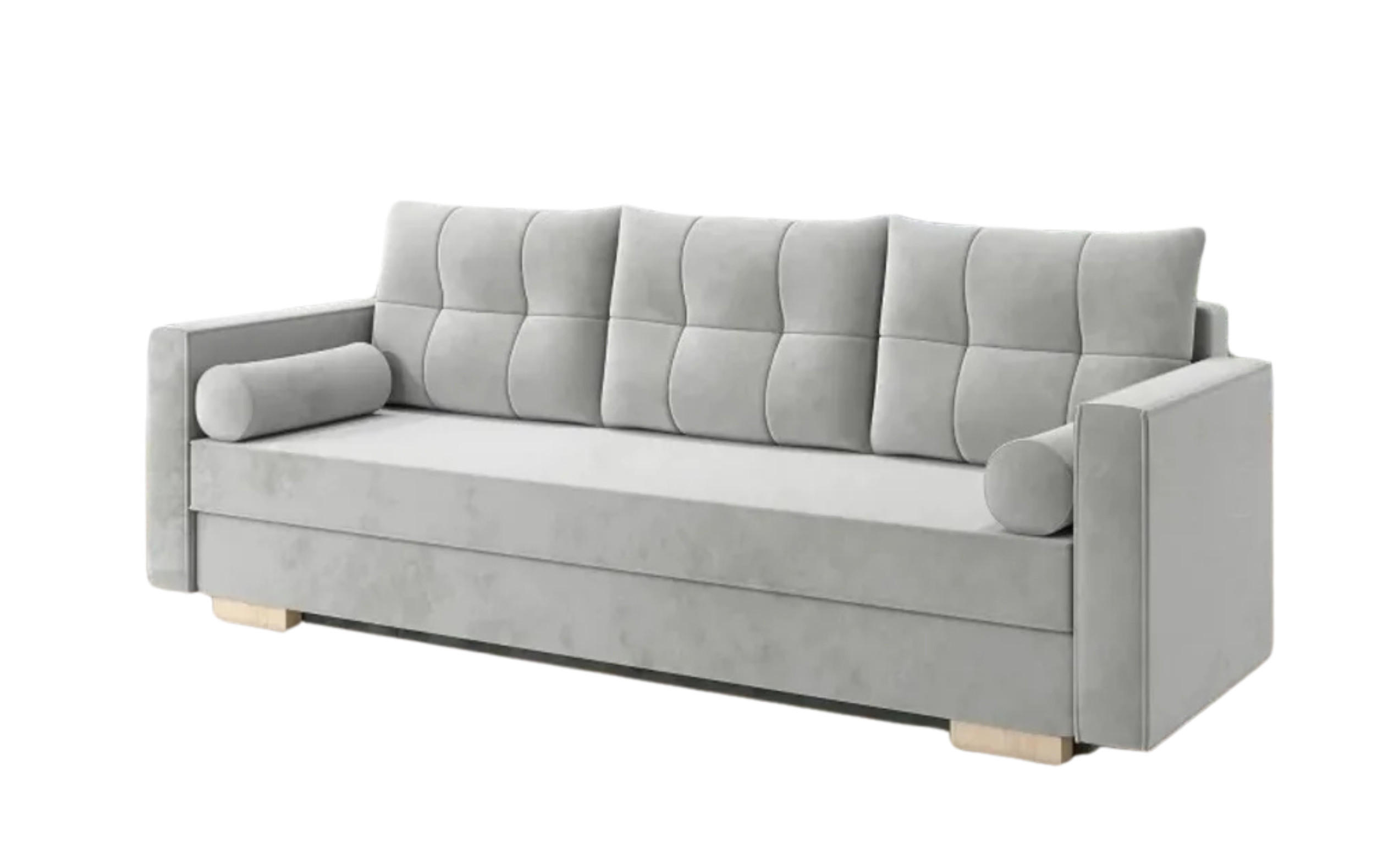 SCHLAFSOFA KAYA Sofa mit Schlaffunktion und Bettkasten, Frabe: Grau, Veloursstoff - Grau, Textil (217/92/85cm) - Sepro Meble