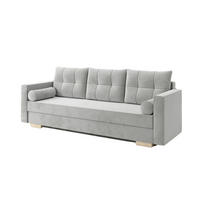 SCHLAFSOFA KAYA Sofa mit Schlaffunktion und Bettkasten, Frabe: Grau, Veloursstoff - Grau, Textil (217/92/85cm) - Sepro Meble