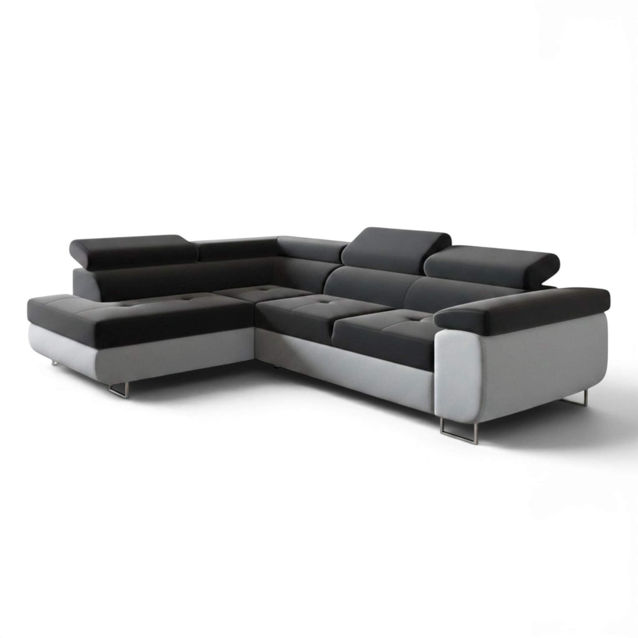 ECKSOFA Jade Mit Schlaffunktion - Grau, Holzwerkstoff/Textil (202/275cm) - Fun Möbel