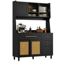 GESCHIRRSCHRANK aus MDF & Spanplatte 120x45x195,5 cm in Schwarz mit LED-App-Steuerung - Schwarz, Holzwerkstoff (120/195.5/45cm) - Modfu