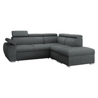 ECKSOFA Boston 2RR1P, Seite: Rechts 2R+R+1P(65)+PUFAP - Silberfarben/Blaugrau, Holz/Textil (260/230cm) - MIRJAN24