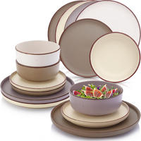 TAFELSERVICE BOMBAY ERDFARBEN - 36 teilig aus Steingut 12 Personen - Multicolor/Braun, Stein (50/30/80cm) - Sänger