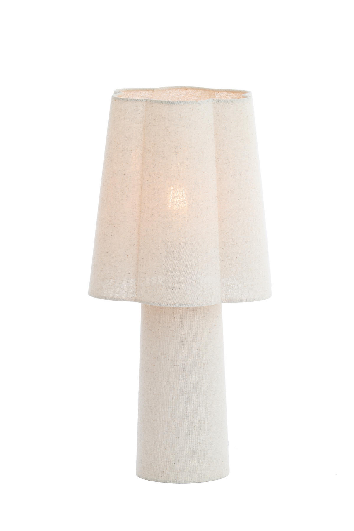 TISCHLAMPE Musaby Weiß Ø25/50 cm - Weiß, Textil (25/25/50cm) - Light & Living