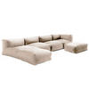 GARTENSOFA 5-tlg., Sandfarbe - Gelb, Textil - Oviala