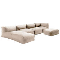 GARTENSOFA 5-tlg., Sandfarbe - Gelb, Textil - Oviala