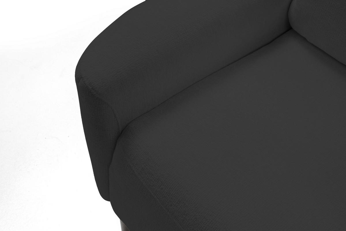 SOFA BOHO Mit Schlaffunktion Und Bettkasten, Wellenfederung, PUR-Schaum, Holzfüße, lose Rückenkissen, freistehend, 244x102x92 cm Black - Schwarz, Holz/Textil (244/92/102cm) - DomoHome