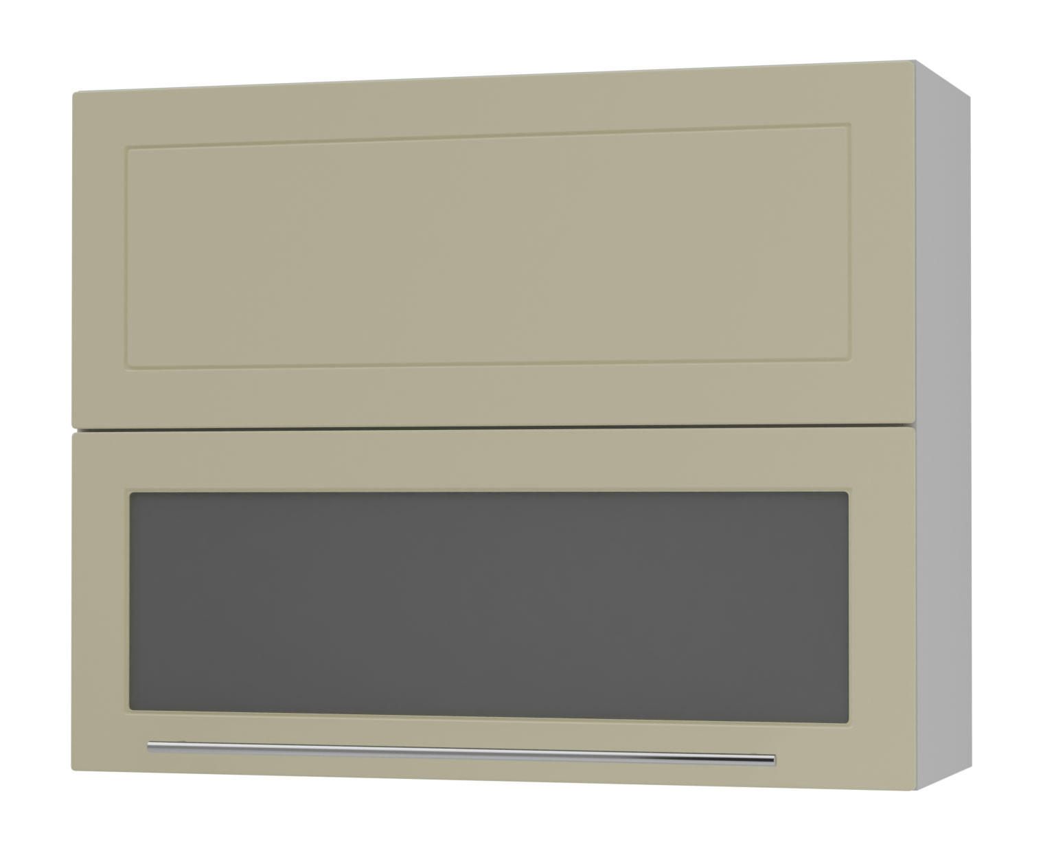 KÜCHENHÄNGESCHRANK Kvantum W8BS/90 Vanille Matt / Grau Matt 90 / 32,5 / 72cm - Creme/Grau, Holz/Holzwerkstoff (90/72/32.5cm) - Feldmann-Wohnen