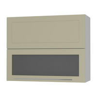 KÜCHENHÄNGESCHRANK Kvantum W8BS/90 Vanille Matt / Grau Matt 90 / 32,5 / 72cm - Creme/Grau, Holz/Holzwerkstoff (90/72/32.5cm) - Feldmann-Wohnen
