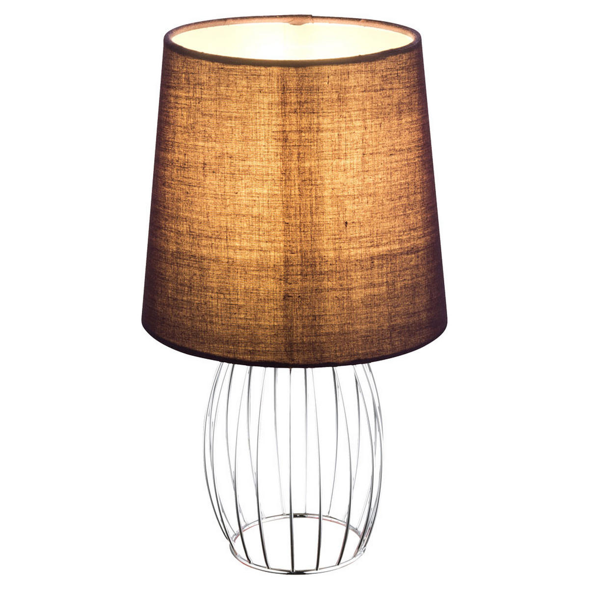 TISCHLEUCHTE Metall Textil Silber Chrom - Silberfarben, Metall (16/16/29cm) - Globo Lighting