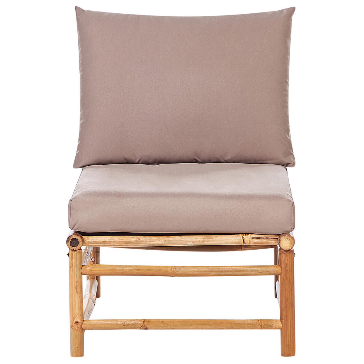 LOUNGE SET 4-Sitzer Bambusholz hellbraun 3-teilig Auflagen taupe Cerreto - Taupe, Holz - Beliani