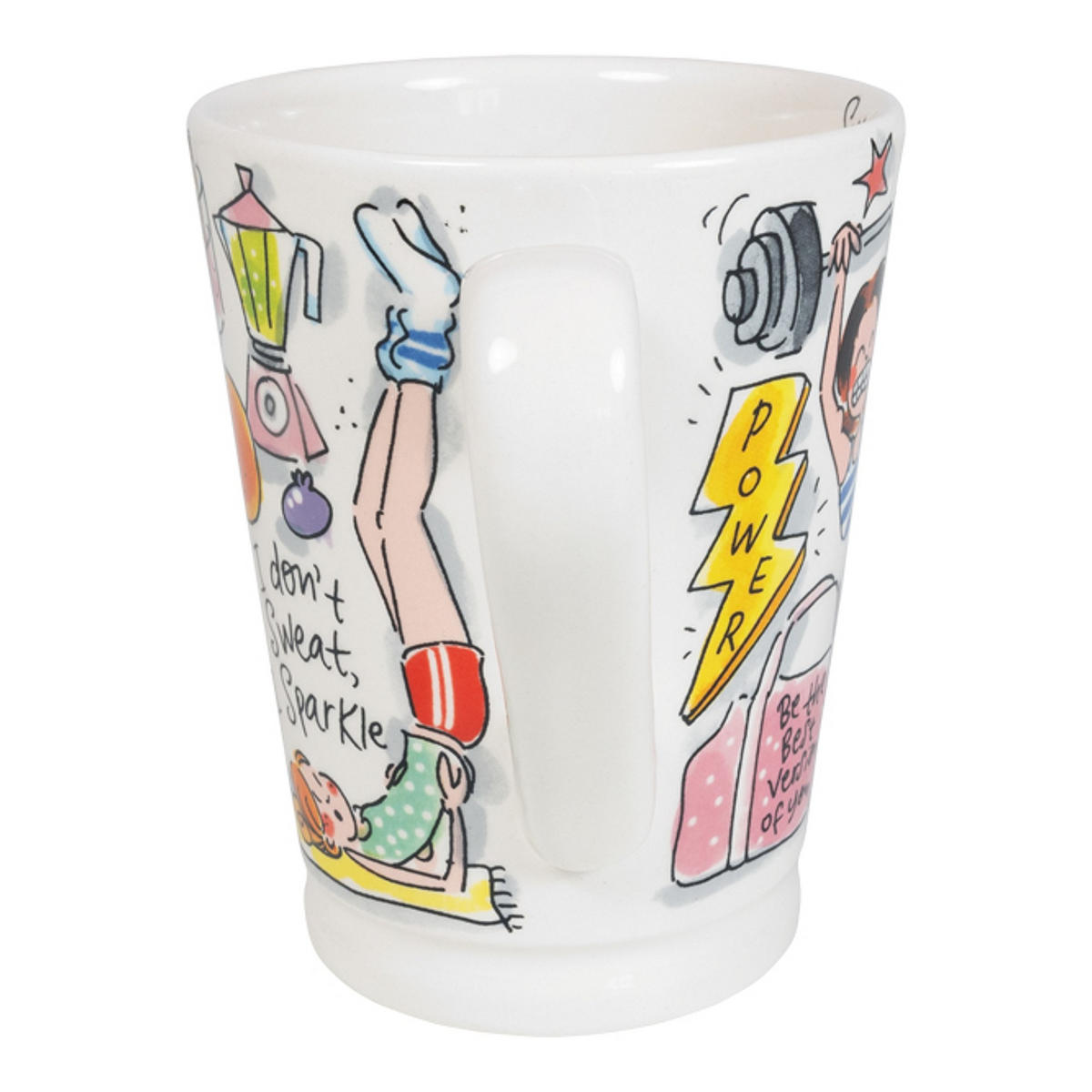 MAZAGRAN-BECHER Sportliches Mädchen in Bunt - 500 ml - Multicolor, Keramik (0.5L) - Blond Amsterdam
