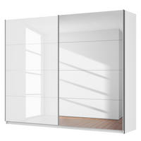 SCHWEBETÜRENSCHRANK - Weiß Hochglanz, Glas/Holzwerkstoff (270/222/68cm) - home24