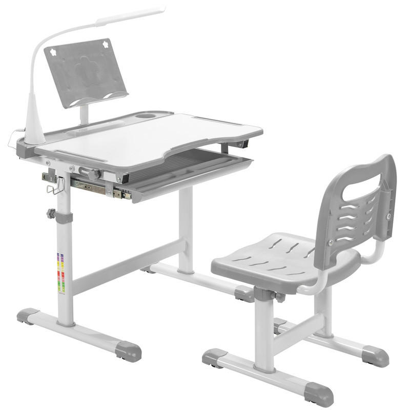 Costway Kinderschreibtisch Grau 71x52x49 cm