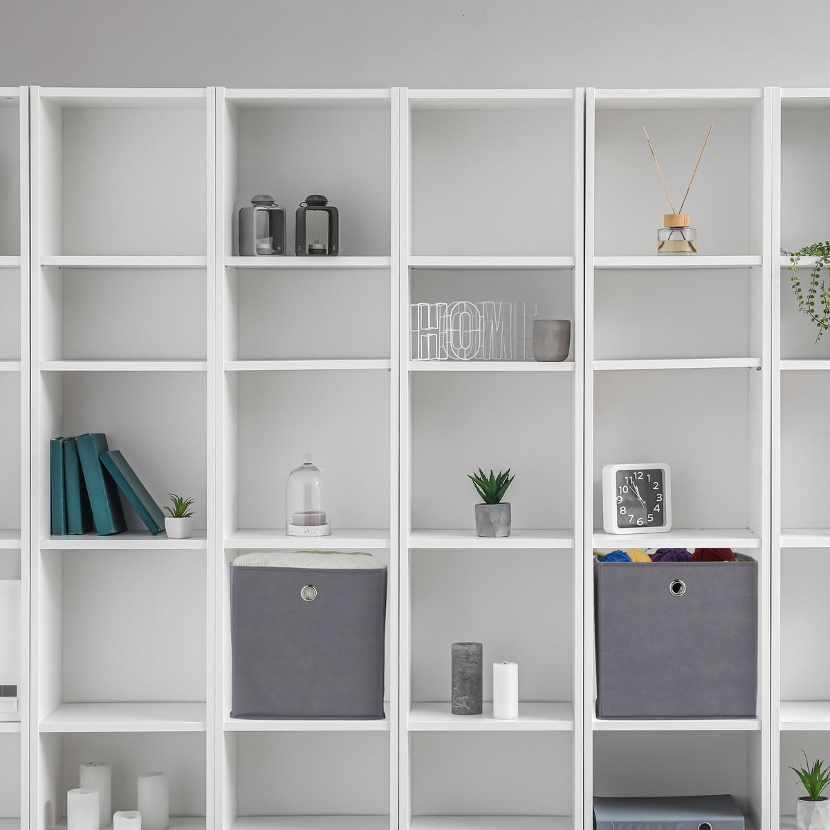 4XAUFBEWAHRUNGSBOX - Grau, Wellpappe/Textil (30/30/30cm) - Relaxdays