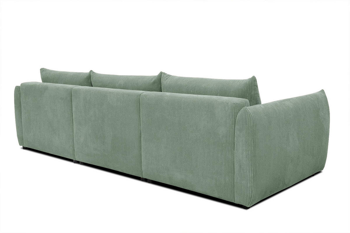 ECKSOFA TAUER 5-Sitzer, mintgrün - Schwarz/Mintgrün, Holzwerkstoff/Kunststoff (294/173cm) - Courtois Laville