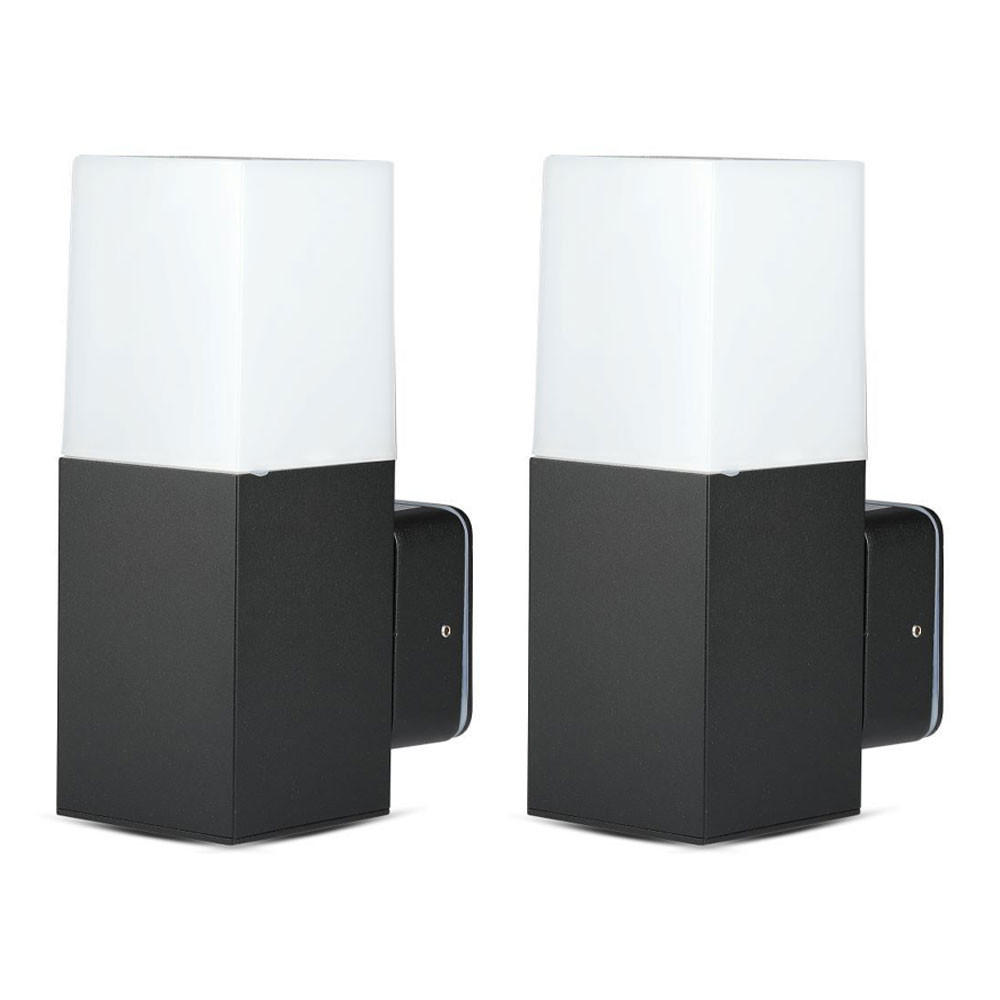 LED WANDLEUCHTE Aluminium Schwarz 2er Set - Schwarz, Metall (12.1/8/25cm)