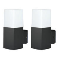 LED WANDLEUCHTE Aluminium Schwarz 2er Set - Schwarz, Metall (12.1/8/25cm)