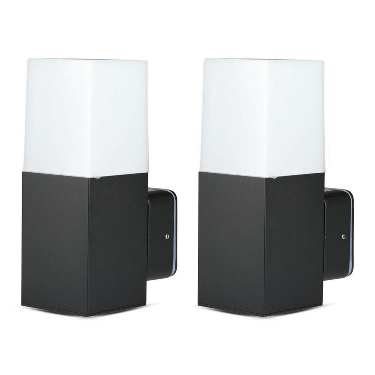 LED WANDLEUCHTE Aluminium Schwarz 2er Set - Schwarz, Metall (12.1/8/25cm)