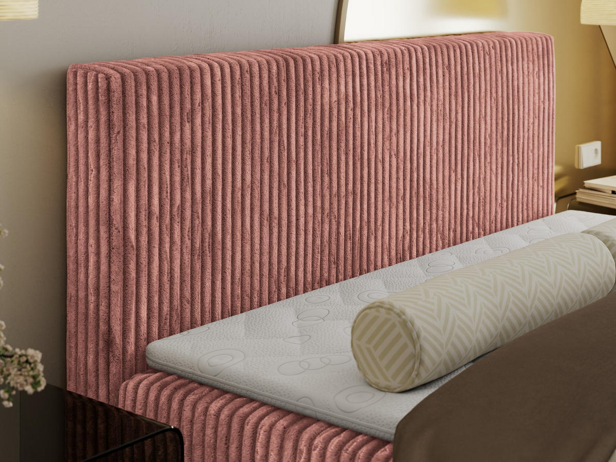 BOXBETT TILIANO 180/200 - Rosa Cord - H3 - Rosa, Textil (180/200cm)
