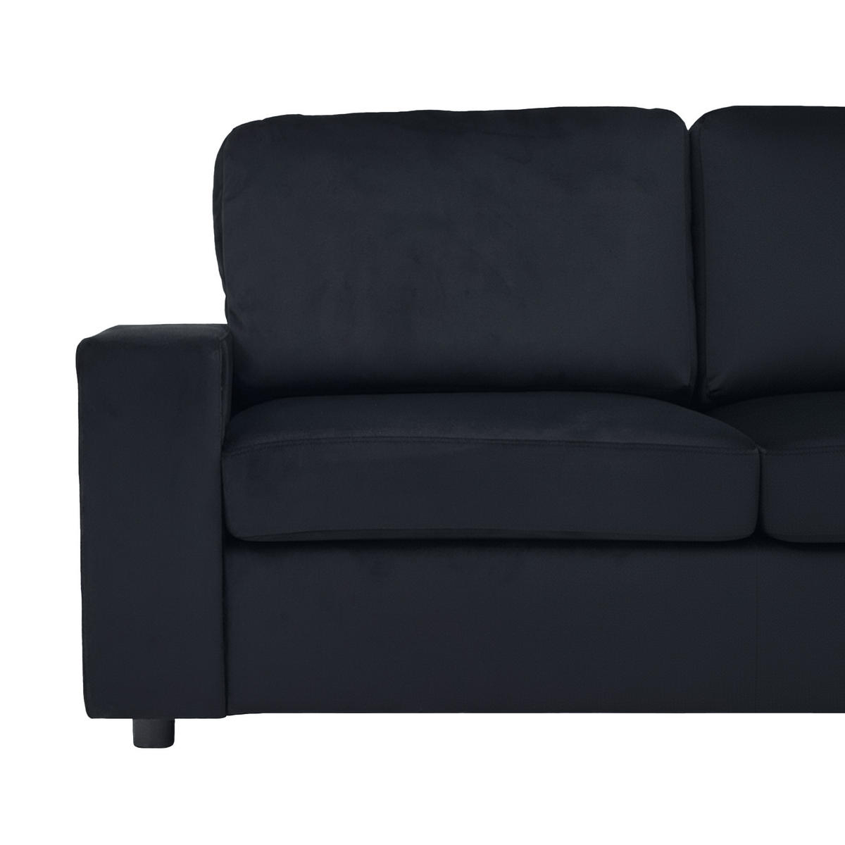 ECKSOFA Polyester Schwarz mit Stauraum - Schwarz, Holzwerkstoff/Textil (245.5/150.5cm) - WISHDOR