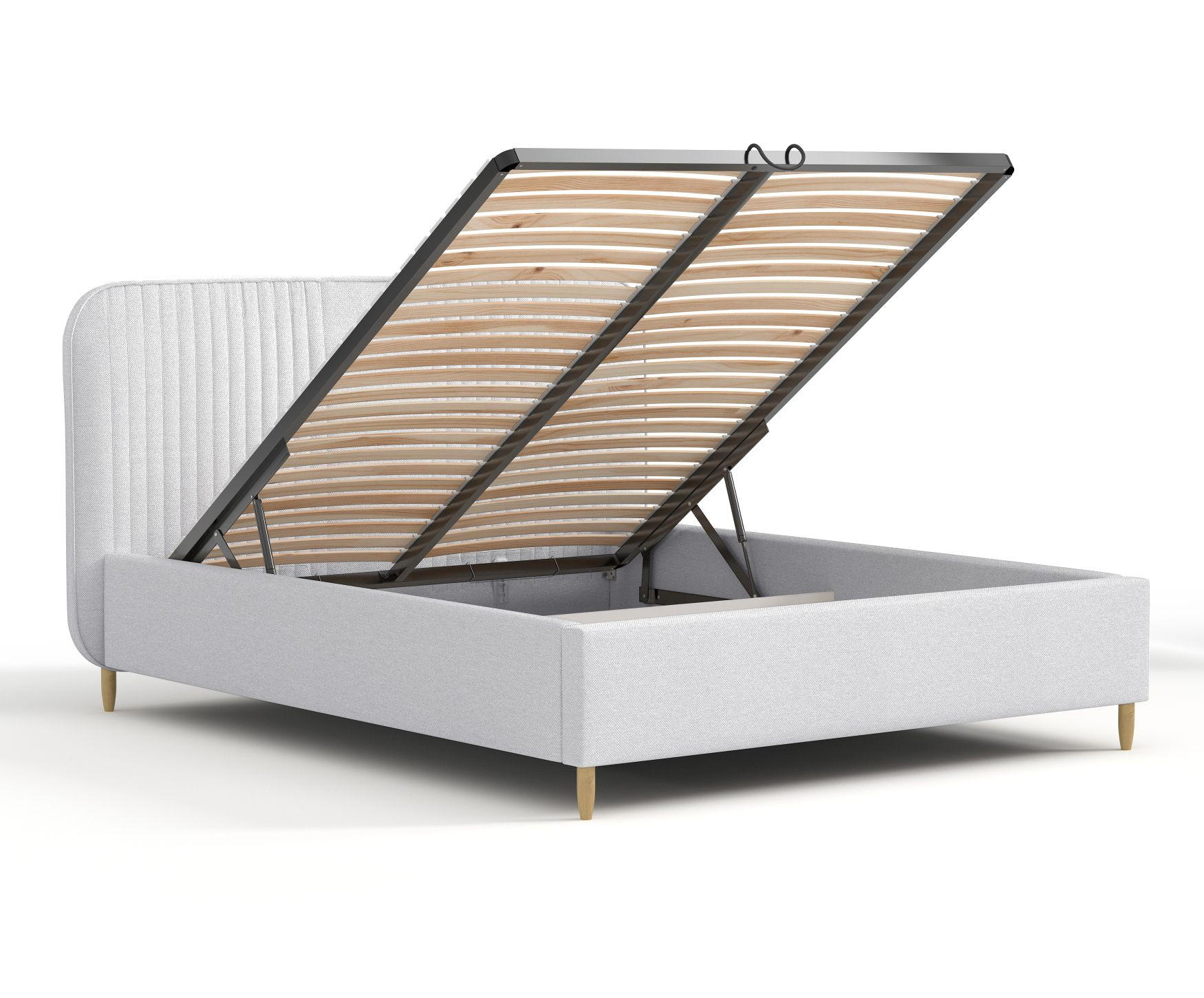 Thumbnail - Maison de Reve Polsterbett, Hellgrau, Textil, Buche, Kiefer, 140x200 cm, Oeko-Tex® Standard 100, FSC 100%, Made in EU, S...